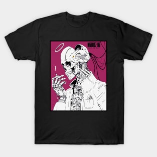 Vaporwave Cyborg Skull Urban Cool Style T-Shirt